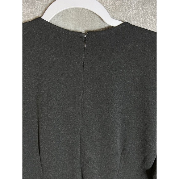 Ashley Stuart‎ Dress Womens Size 16 Stretch Black Long Sleeve Removeable Chain - Picture 6 of 8